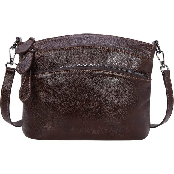 HESHE Leather Crossbody Bag for Women – Designer Shoulder Satchel Handbag - Picture 1 of 6